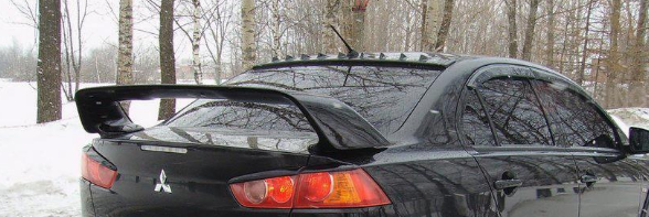 Накладка (юбка) заднего бампера "EVO" var №1 для Mitsubishi Lancer X (2007-2016) купить недорого с доставкой в Красноярск