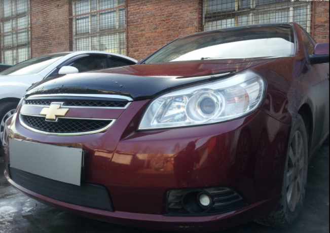 Защита радиатора "Standart" Chevrolet Epica (2006-2013) чёрная купить недорого с доставкой в Красноярск