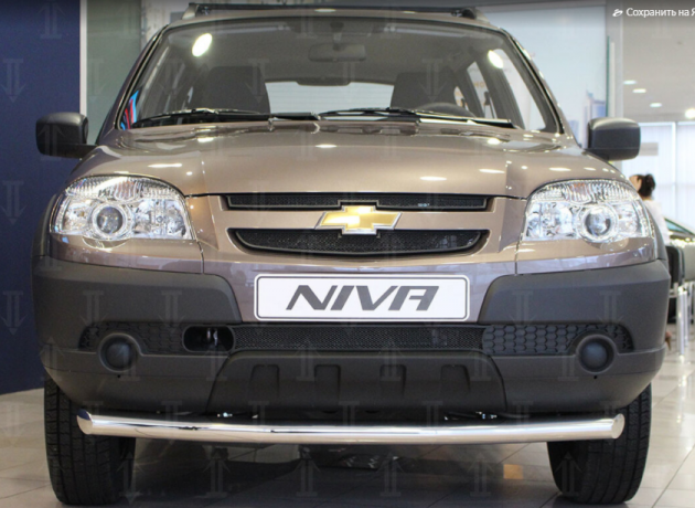 Защита радиатора "Standart" B@3 2123 "Chevrolet Niv@" чёрная купить недорого с доставкой в Красноярск