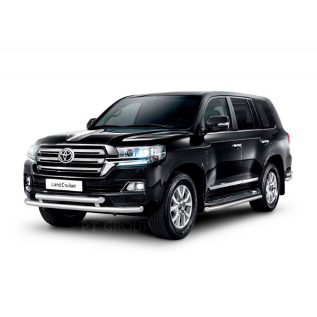 Защита переднего бампера двойная d63/63мм (НПС) Toyota Land Cruiser 200 (2014-н.в.) купить недорого с доставкой в Красноярск