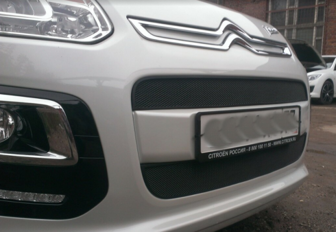 Защита радиатора "Standart" Citroen C3 Picasso (2012-2016) чёрная купить недорого с доставкой в Красноярск