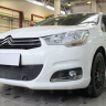 Защита радиатора "Standart" Citroen C4 (2010-2015) под парктроник, чёрная купить недорого с доставкой в Красноярск