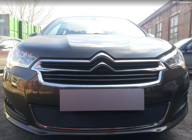 Защита радиатора "Standart" Citroen C4 седан (2013-2016) чёрная купить недорого с доставкой в Красноярск