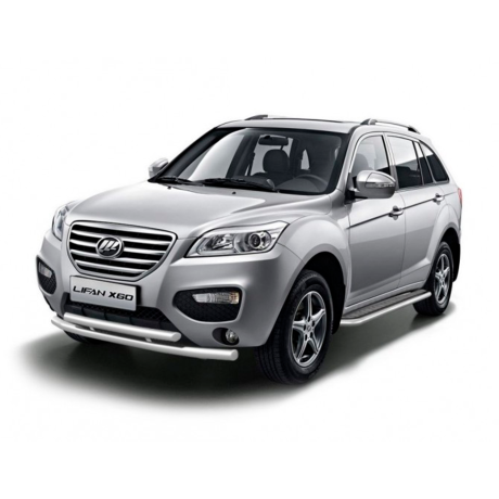 Защита переднего бампера двойная d63/51мм (НПС) Lifan X60 (2012-2016 г.в.) купить недорого с доставкой в Красноярск
