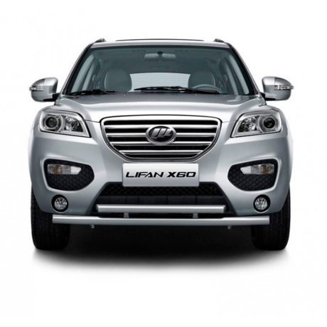 Защита переднего бампера двойная d63/51мм (НПС) Lifan X60 (2012-2016 г.в.) купить недорого с доставкой в Красноярск