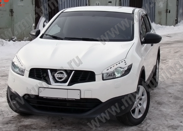 Накладки на фары (реснички) для Nissan Qashqai (2010-2013) купить недорого с доставкой в Красноярск