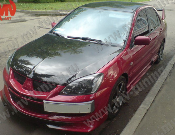 Крепление гос. номера в стиле "EVO" (текстурный пластик) для Mitsubishi Lancer IX (2003-2009) купить недорого с доставкой в Красноярск