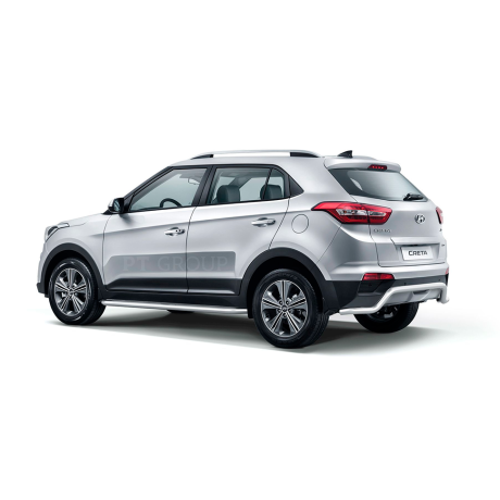 Защита порогов с алюминиевой площадкой d51мм (НПС) HYUNDAI Creta (2016-2020 г.в.) купить недорого с доставкой в Красноярск