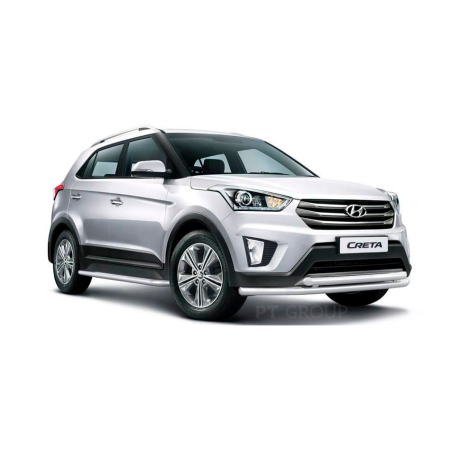 Защита порогов с алюминиевой площадкой d51мм (НПС) HYUNDAI Creta (2016-2020 г.в.) купить недорого с доставкой в Красноярск