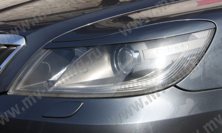 Накладки на фары (реснички) для Skoda Octavia II FL (2008-2013) купить недорого с доставкой в Красноярск