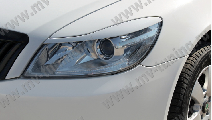 Накладки на фары (реснички) для Skoda Octavia II FL (2008-2013) купить недорого с доставкой в Красноярск