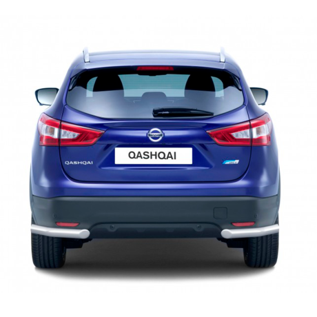 Защита заднего бампера угловая d63мм (НПС) Nissan Qashqai (2014-2016 г.в.) купить недорого с доставкой в Красноярск