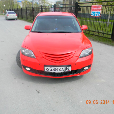 Накладки на фары (реснички) "Лодочки" для Mazda 3, хэтчбэк (2003-2009) купить недорого с доставкой в Красноярск