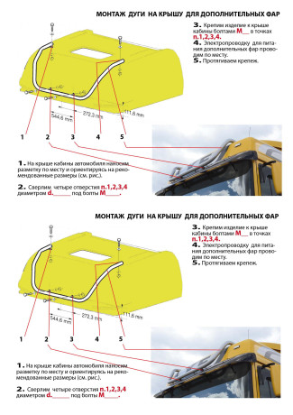Дуга на крышу для дополнительных фар DAF FT XF105.510-560 (2008-2013)(Нерж. Сталь) купить недорого с доставкой в Красноярск