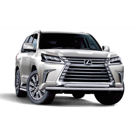 Защита переднего бампера двойная d63/63мм (НПС) LEXUS 450D (2015-н.в.) купить недорого с доставкой в Красноярск