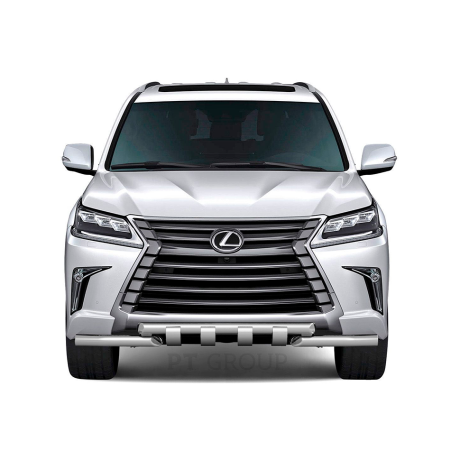 Защита переднего бампера двойная с зубьями d63/63мм (НПС) LEXUS 450D (2015-н.в.) купить недорого с доставкой в Красноярск