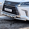 Защита переднего бампера двойная с зубьями d63/63мм (НПС) LEXUS 450D (2015-н.в.) купить недорого с доставкой в Красноярск