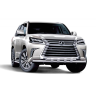 Защита переднего бампера двойная с пластинами d63/63мм (НПС) LEXUS 450D (2015-н.в.) купить недорого с доставкой в Красноярск