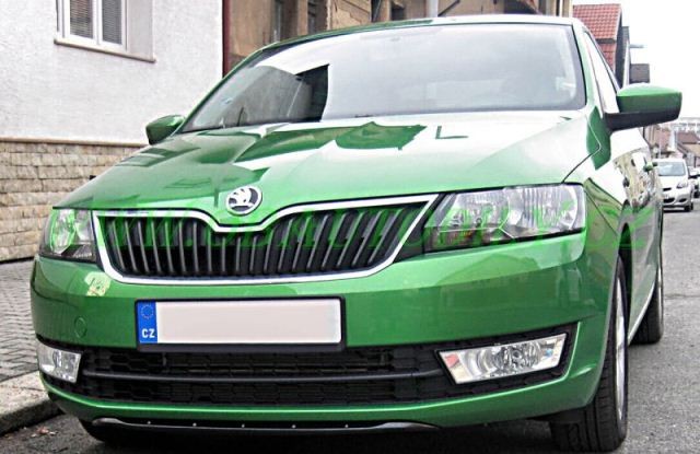 Спойлер переднего бампера (под покраску) для Skoda Rapid (2012-н.в.) купить недорого с доставкой в Красноярск