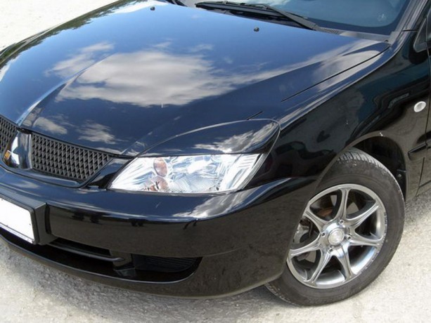 Накладки на фары (реснички) широкие var №2 для Mitsubishi Lancer IX (2004-2007) купить недорого с доставкой в Красноярск