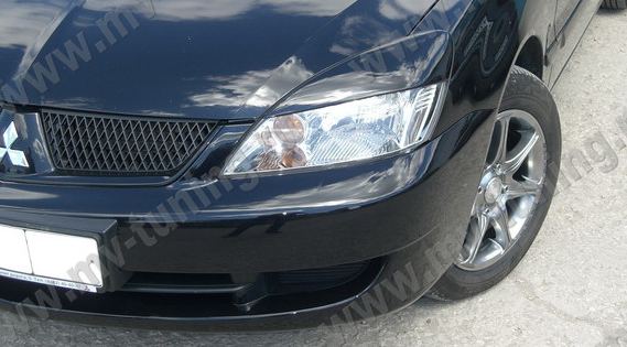 Накладки на фары (реснички) широкие var №2 для Mitsubishi Lancer IX (2004-2007) купить недорого с доставкой в Красноярск